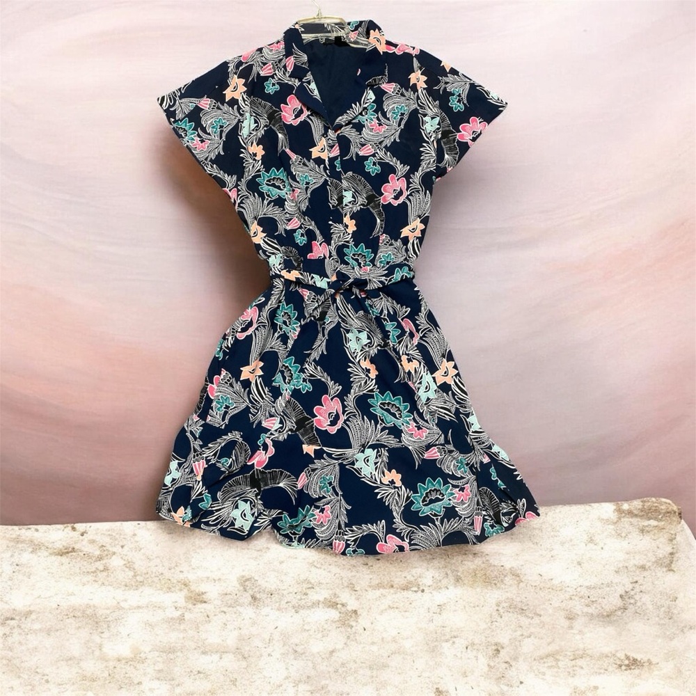 Banana Republic Navy Floral Mini Dress